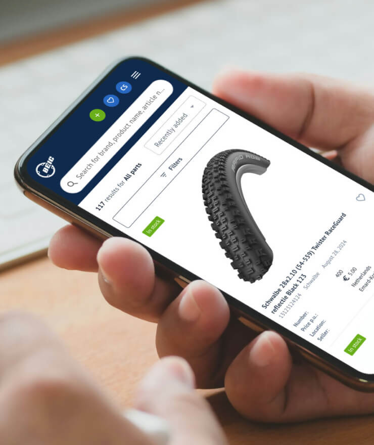 Een online portaal voor de verkoop van overstock fietsonderdelen